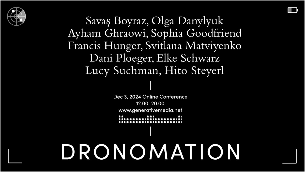 Header for Dronomation focus section on drone warfare and synthetic images