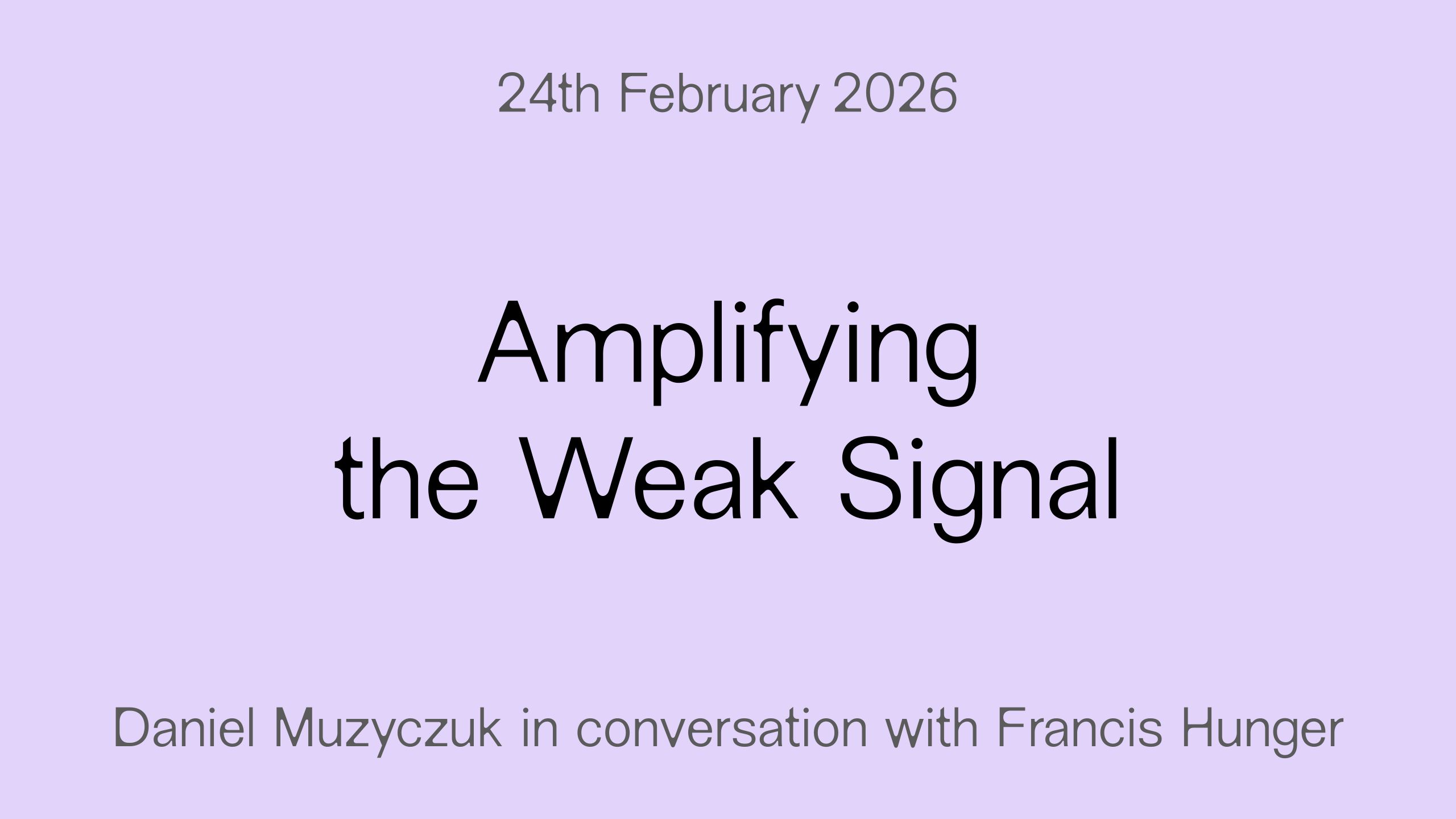 Amplifying the Weak Signal